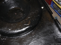 Back of tub sprayed black - hides all the modifications.