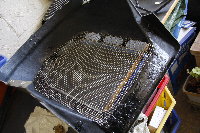 <p>Mesh installed with ZIP ties</p>
